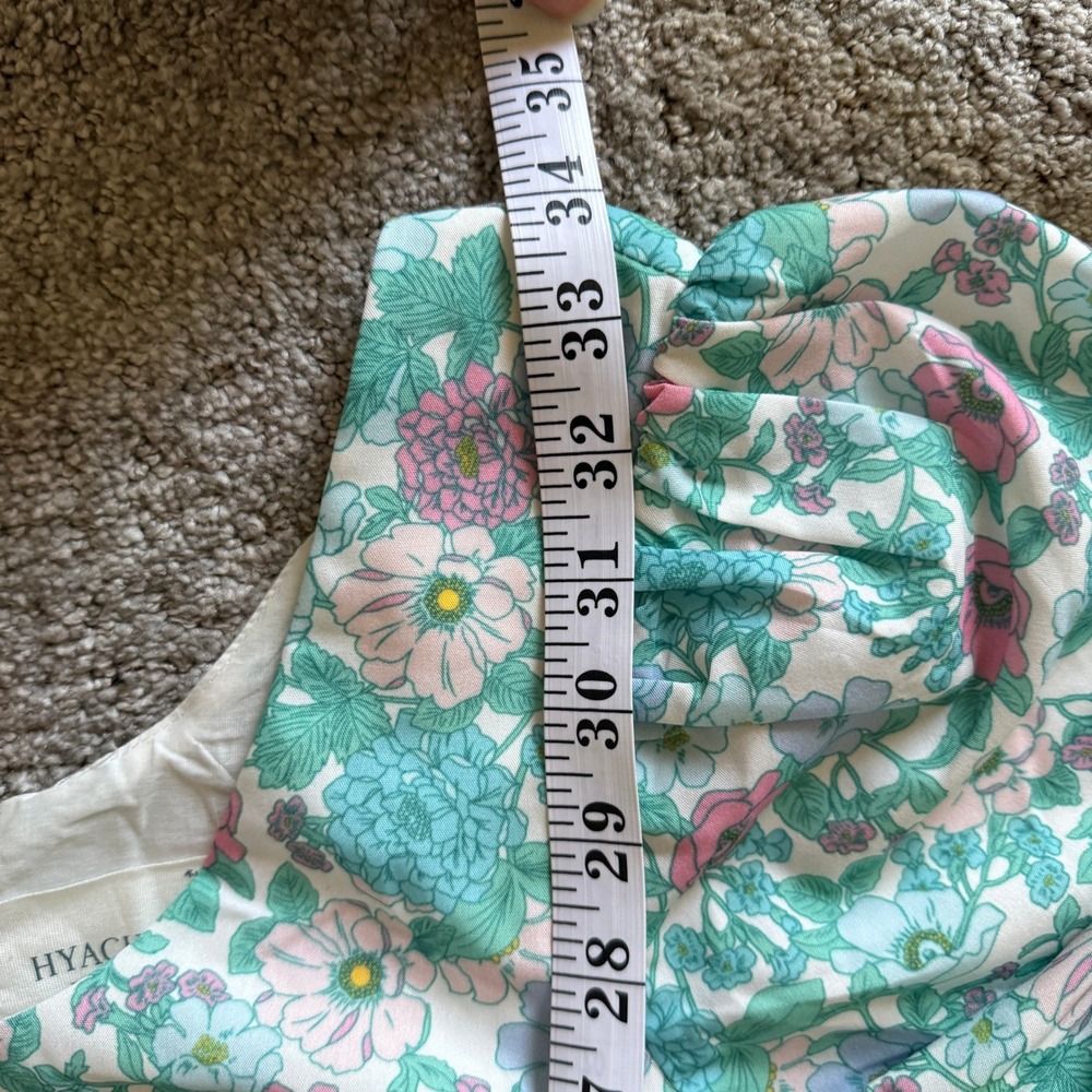Tuckernuck Hyacinth House Sallie‎ Floral Puff Sleeve Mini Dress Blue Medium - Picture 8 of 11